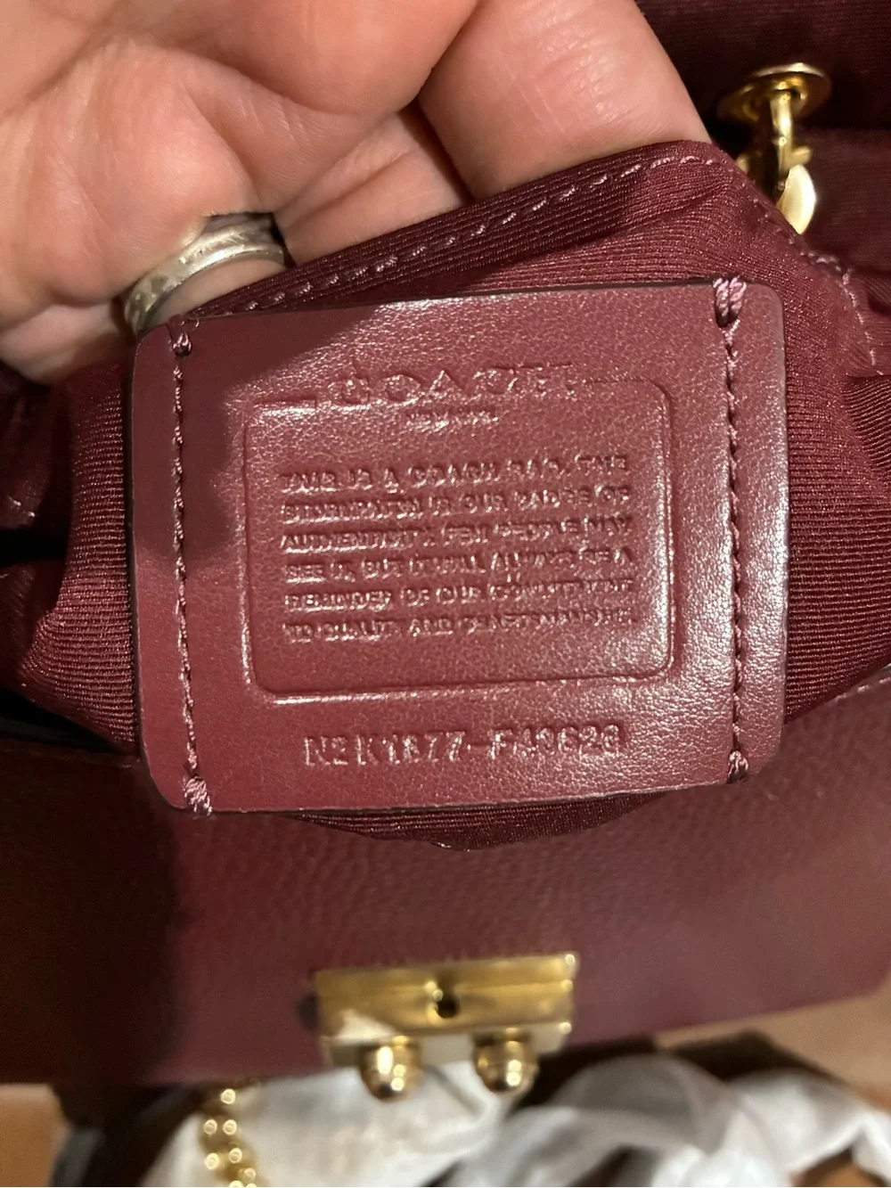 Coach Burgundy Leather Top-Handle Satchel in Croc,Pebble,Exotics Leather